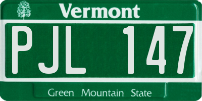 VT license plate PJL147