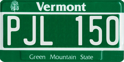 VT license plate PJL150