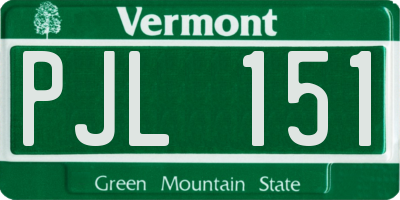 VT license plate PJL151