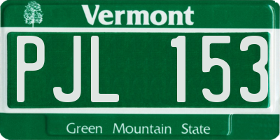 VT license plate PJL153
