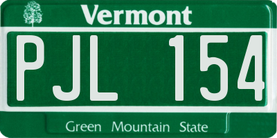VT license plate PJL154