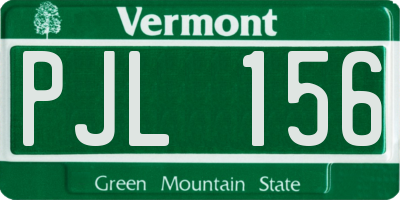 VT license plate PJL156