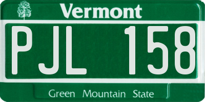 VT license plate PJL158