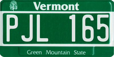 VT license plate PJL165