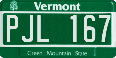 VT license plate PJL167
