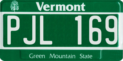 VT license plate PJL169