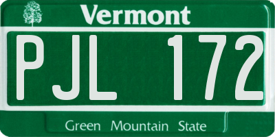 VT license plate PJL172