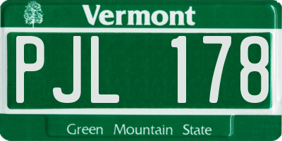 VT license plate PJL178