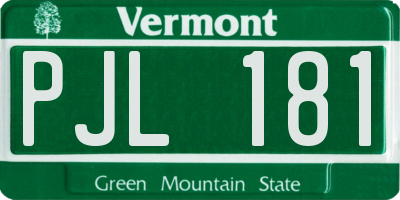 VT license plate PJL181