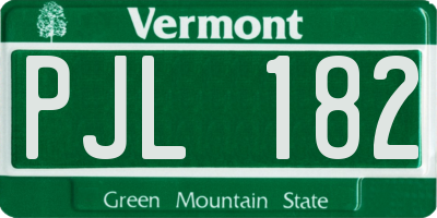 VT license plate PJL182