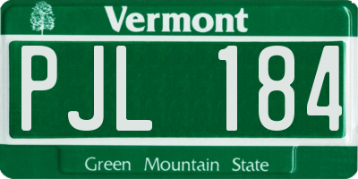 VT license plate PJL184