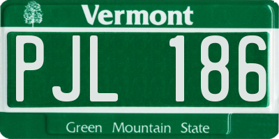 VT license plate PJL186