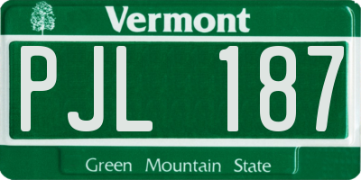 VT license plate PJL187
