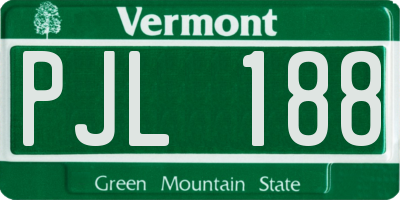 VT license plate PJL188