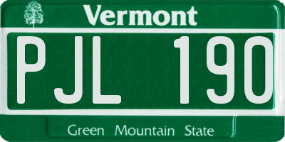 VT license plate PJL190
