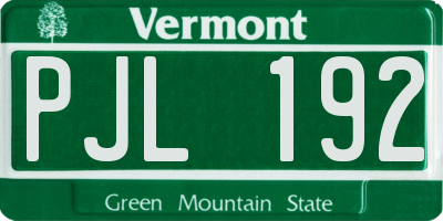 VT license plate PJL192