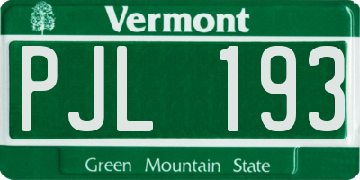 VT license plate PJL193