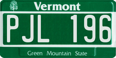 VT license plate PJL196