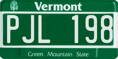 VT license plate PJL198