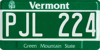 VT license plate PJL224