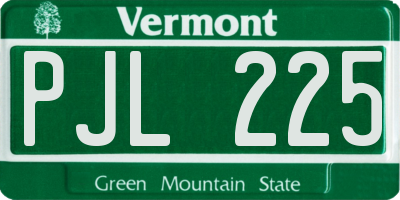 VT license plate PJL225