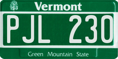 VT license plate PJL230