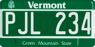 VT license plate PJL234