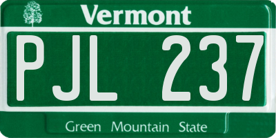 VT license plate PJL237