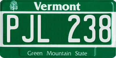 VT license plate PJL238
