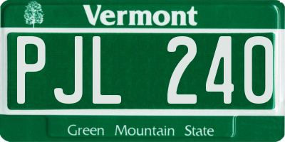 VT license plate PJL240
