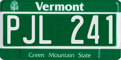 VT license plate PJL241