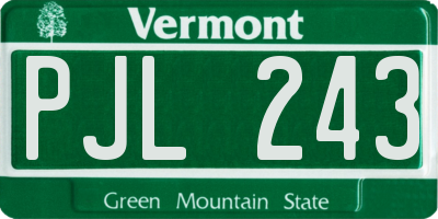 VT license plate PJL243