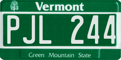 VT license plate PJL244