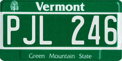 VT license plate PJL246