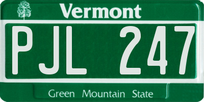 VT license plate PJL247