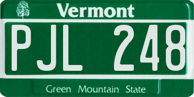 VT license plate PJL248