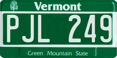 VT license plate PJL249