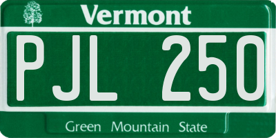 VT license plate PJL250