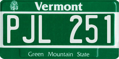 VT license plate PJL251