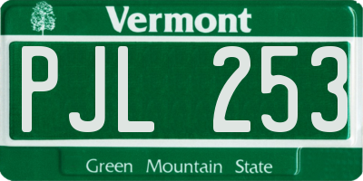 VT license plate PJL253