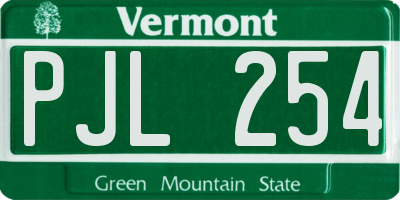 VT license plate PJL254