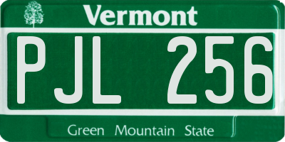 VT license plate PJL256