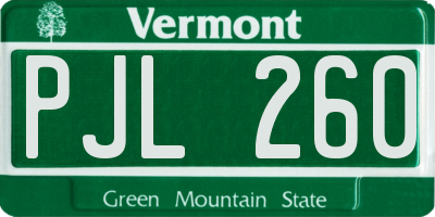 VT license plate PJL260