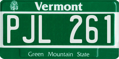 VT license plate PJL261