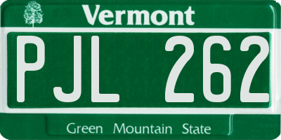 VT license plate PJL262