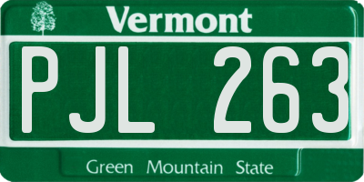 VT license plate PJL263