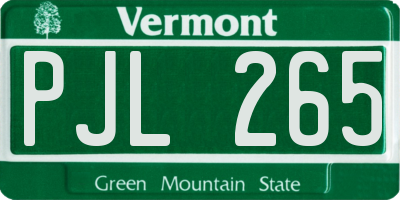 VT license plate PJL265