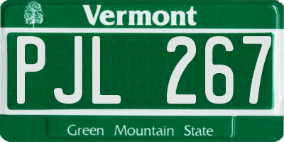 VT license plate PJL267
