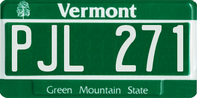 VT license plate PJL271