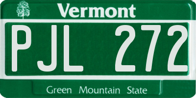 VT license plate PJL272